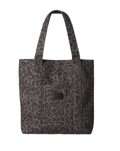 Lala Berlin - Tote Carmela Printed Canvas - Chocolate Brown Leo 